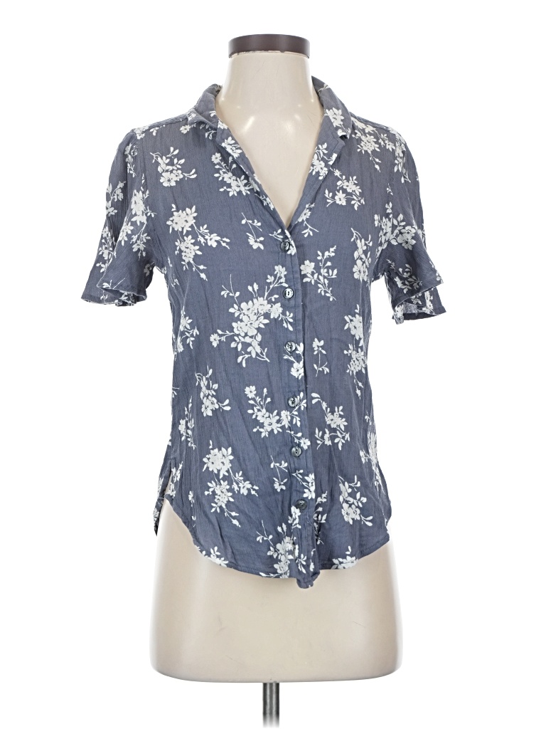 Pre-owned Abercrombie & Fitch Short Sleeve Blouse In Blue