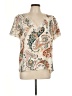 Cato 100% Polyester Paisley Ivory Short Sleeve Blouse Size L - photo 1