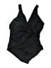 Tropical Escape Solid Black One Piece Swimsuit Size 18W - photo 1