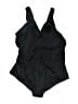 Tropical Escape Solid Black One Piece Swimsuit Size 18W - photo 2