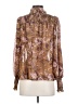 o.p.t 100% Polyester Brown Long Sleeve Blouse Size S - photo 2