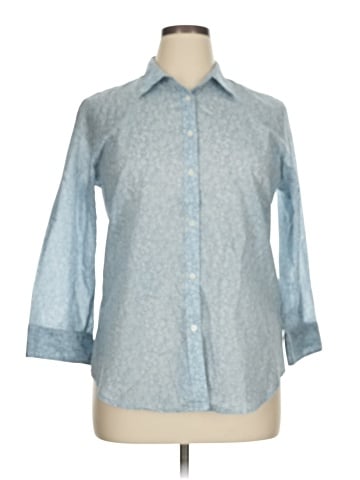 Lauren by Ralph Lauren 3/4 Sleeve Button-Down Shirt (view 1)