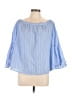 iris 100% Cotton Blue 3/4 Sleeve Blouse Size M (estimated) - photo 1