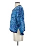 Very Vineyard 100% Rayon Blue 3/4 Sleeve Blouse Size S - photo 5