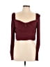 Self-Portrait Burgundy Long Sleeve Top Size 12 - photo 1