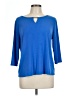 Charter Club Blue 3/4 Sleeve Top Size L - photo 1