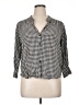 Zara Houndstooth Gray 3/4 Sleeve Button-Down Shirt Size XL - photo 1