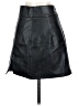 Topshop Solid Black Faux Leather Skirt Size 4 - photo 2