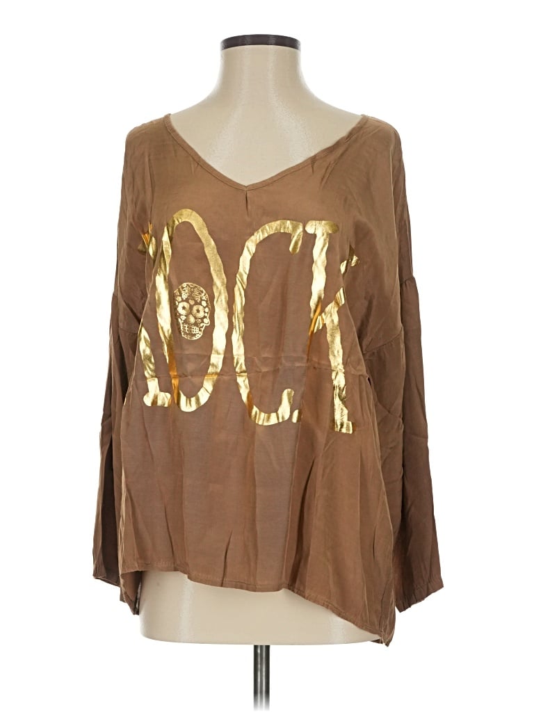 Venti6 3/4 Sleeve Blouse In Brown