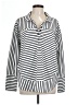 A.P.N.Y. 100% Cotton Stripes Black Silver Long Sleeve Blouse Size L - photo 1