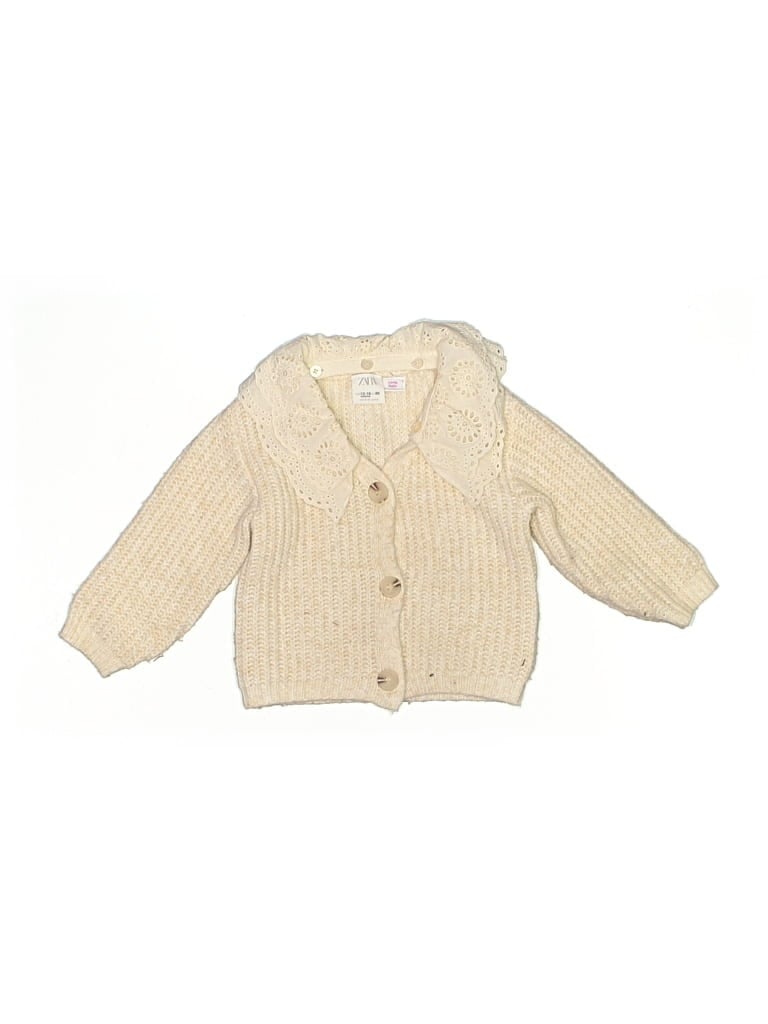 Pre-owned Zara Kids' Cardigan Sweater In White