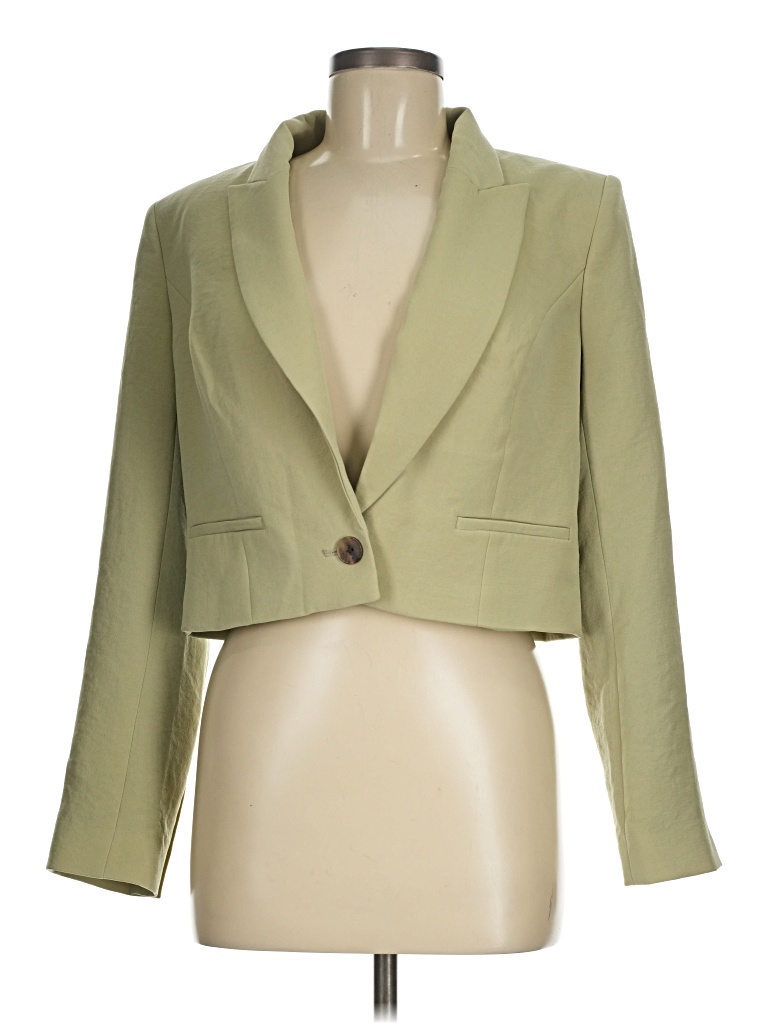 Pre-owned Express Blazer Jacket In Green