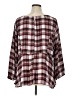 Torrid 100% Polyester Plaid Burgundy 3/4 Sleeve Blouse Size 1X Plus (1) - photo 2