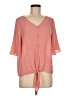 Apt. 9 100% Polyester Pink Short Sleeve Blouse Size M - photo 1