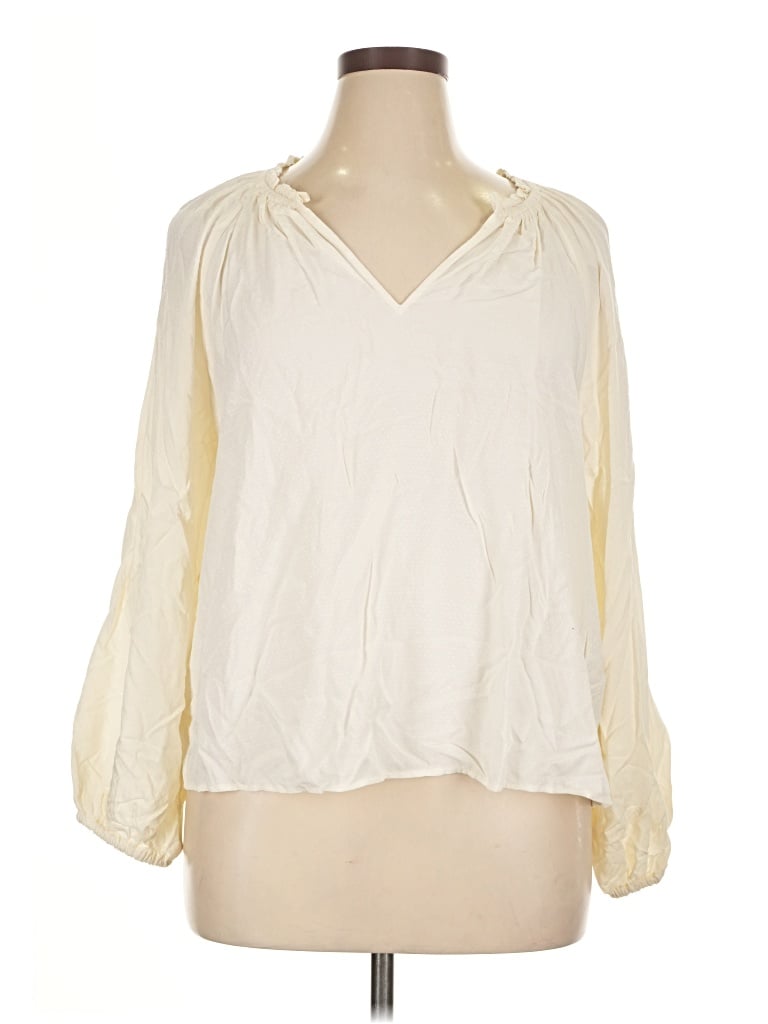 Pre-owned Old Navy Long Sleeve Blouse In White
