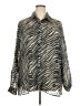 Selene Sport 100% Polyester Animal Print Silver Long Sleeve Blouse Size 3X - photo 1