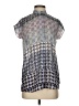 CAbi Houndstooth Silver Short Sleeve Blouse Size XS - photo 1