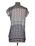 CAbi Houndstooth Silver Short Sleeve Blouse Size XS - photo 2