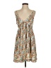 Shein 100% Polyester Floral Tan Casual Dress Size 4 - photo 1