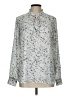 Adrienne Vittadini 100% Polyester Silver Long Sleeve Blouse Size L - photo 1
