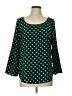 Pixley 100% Polyester Polka Dots Green 3/4 Sleeve Top Size L - photo 1