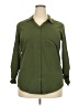 Faded Glory 100% Polyester Solid Green Long Sleeve Blouse Size 20 - photo 1