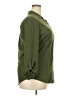 Faded Glory 100% Polyester Solid Green Long Sleeve Blouse Size 20 - photo 4