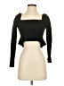 Blue Blush Black Long Sleeve Top Size S - photo 1