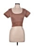 Aerie Brown Short Sleeve Top Size L - photo 1