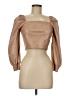 7 For All Mankind 100% Polyurethane Tan 3/4 Sleeve Blouse Size M - photo 1