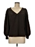 Drew Solid Brown Long Sleeve Blouse Size M - photo 1