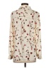 Zara Basic Print Ivory Long Sleeve Blouse Size S - photo 2