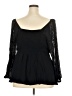 Torrid 100% Rayon Black 3/4 Sleeve Blouse Size 2X Plus (2) - photo 2