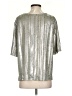 Kim & Cami Metallic Silver Short Sleeve Blouse Size S - photo 2