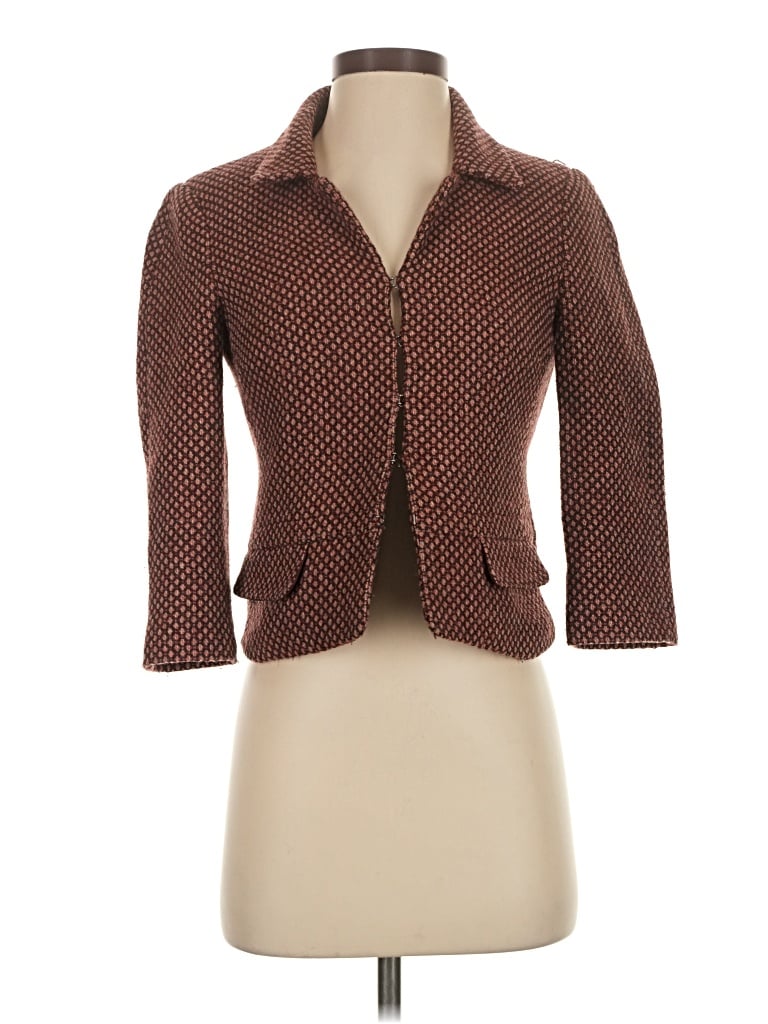 Pre-owned Club Monaco Wool Blazer Jacket In Brown