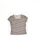 Beautees Stripes Ivory Short Sleeve T-Shirt Size 4 - photo 1