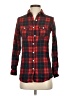 Fun & Flirt Plaid Red Long Sleeve Button-Down Shirt Size XS - photo 1