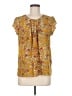 Unbranded 100% Polyester Yellow Short Sleeve Blouse Size M (estimated) - photo 1