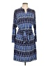 Laundry by Design Print Blue Casual Dress Size L - photo 1