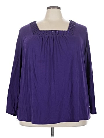 Just My Size 3/4 Sleeve Blouse (view 1)