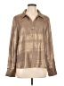 Dragonfly 100% Polyester Metallic Tan Long Sleeve Blouse Size L - photo 1