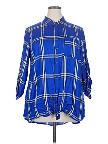 Cato 3/4 Sleeve Button-Down Shirt (view 1)