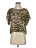 Madison Marcus 100% Silk Animal Print Gold Short Sleeve Top Size XS - photo 1