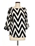 Everly 100% Polyester Chevron-herringbone Black 3/4 Sleeve Blouse Size M - photo 1