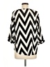 Everly 100% Polyester Chevron-herringbone Black 3/4 Sleeve Blouse Size M - photo 2