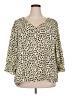 Zac & Rachel 100% Polyester Animal Print Ivory 3/4 Sleeve Blouse Size 2X - photo 1