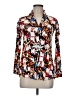 Assorted Brands Print Orange Long Sleeve Blouse Size M - photo 1
