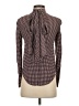 Zara Houndstooth Brown Long Sleeve Blouse Size XS - photo 2