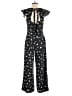 Ann Taylor LOFT 100% Rayon Hearts Black Jumpsuit Size 0 - photo 2