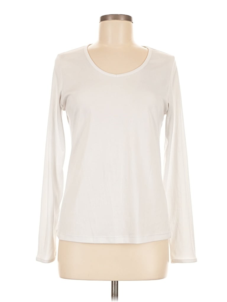 Pre-owned Cuddl Duds Long Sleeve T-shirt In Ivory